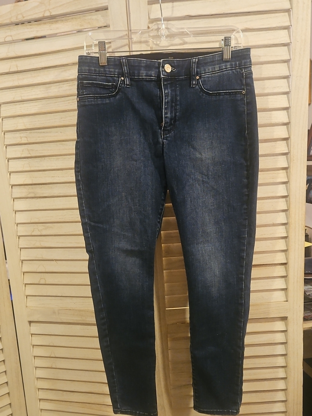 White House Black Market, Dark Indigo Skinny Jeans, 8P, EUC